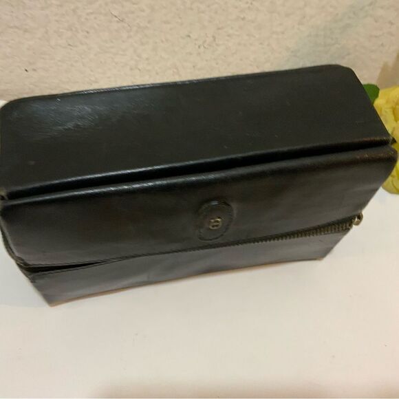 Vintage Etienne Aigner Makeup Case Toiletree Bag black Leather - Picture 14 of 15